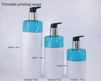 Bouteille pompe à lotion en PET imprimable personnalisée 300ml 500ml Emballage cosmétique pour shampoing Rechargeable Vide