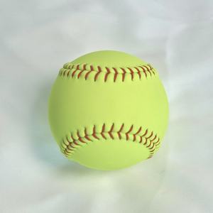 <span class=keywords><strong>Pelota</strong></span> de Softbol de Alta Calidad de 12 Pulgadas para Entrenamiento, Núcleo de Corcho y Cuero PVC Amarillo, Logotipo Personalizado, Tipo Béisbol - Product Image 4