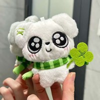 Nouvelle Peluche Chiot Trèfle à Quatre Feuilles, Pendentif Mignon pour 14 ans et plus, Rembourrage en Coton PP, Vente en Gros pour Fêtes