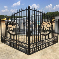 Designs modernes de portails en fer forgé, portes coulissantes simples à deux battants pour l'entrée du jardin, pour la sécurité des villas de luxe