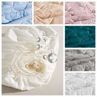 Surmatelas matelassé imperméable de couleur unie, taille personnalisée, 100% polyester, housse de protection toute saison pour hôtel, maison, chambre, lit ajusté