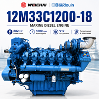 Moteur diesel marin V12 SCDC Weichai Baudouin 12M33C1200-18 882 kW 1800 tr/min pour usage intensif avec certification CCS pour navire de soutien offshore
