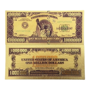 Billete de 1 Millón de Dólares Americanos 2026, Chapado en Oro de 24K, para Regalos - Product Image 1