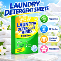 Feuilles de lessive en lin frais en gros OEM & ODM, 120 lavages, dissolution rapide, bandes de lavage détachantes pour toutes les machines à laver