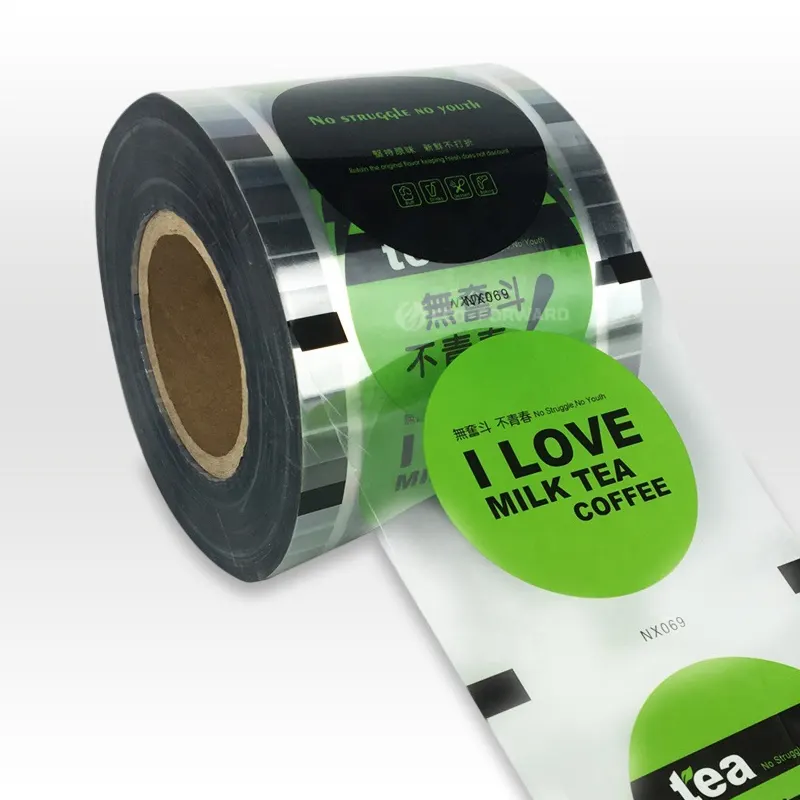 Pellicola sigillante in plastica con logo personalizzato bubble tea milk tea juice cup film sigillante