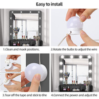 Vente chaude Coiffeuse 10 Ampoules Kits Maquillage Miroir de courtoisie LED Avec Lumières
