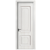 Porte intérieure en MDF apprêtée blanche, panneaux de porte et habillages de porte finis pour chambre et salon domestiques