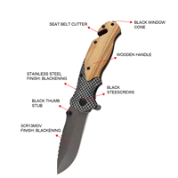 Couteau de poche pliant de 2,5 pouces en bois d'olivier pour le camping, la survie, la chasse, EDC, vente en gros depuis la Chine