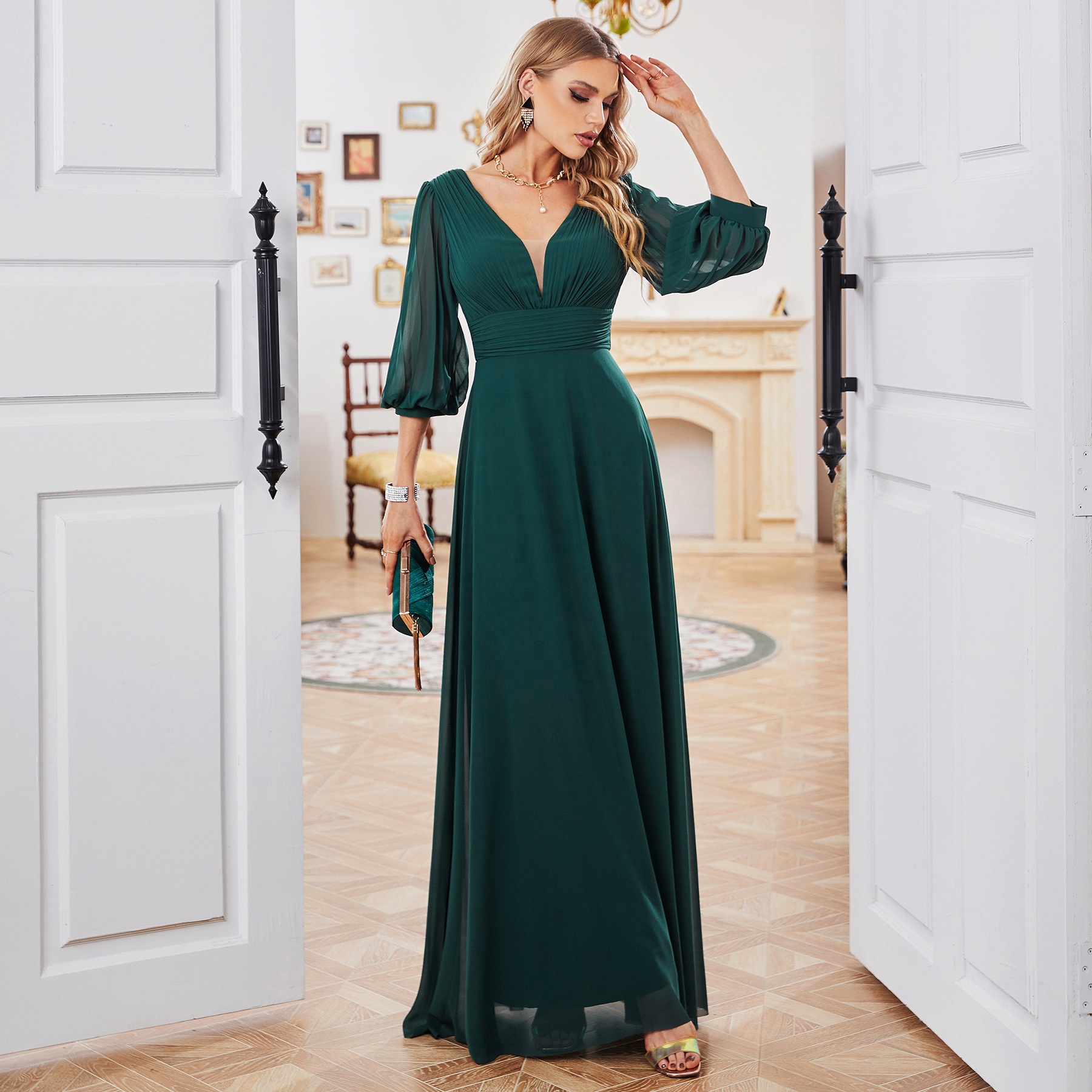 Color Palette Different Shades Of Green Bridesmaid Dresses Peach