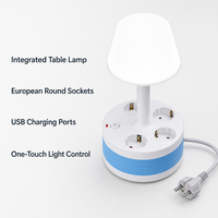 Multiprise de table standard UE avec 4 prises USB multifonctions, idéale pour la maison, la chambre et le chevet, câble de 2m