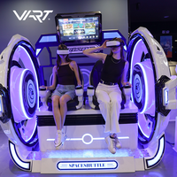 Mesin Game Simulator teater/bioskop Virtual Reality, kursi telur ganda 9D VR komersial dengan Headset VR