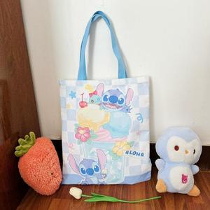 Groothandel Cartoon Stitch Canvas Tas Simpele Schattige Schoudertas Grote Capaciteit Tote Bag Studenten Canvas Schooltas - Product Image 5