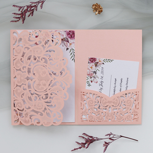 New Style Luxury 3D Pop Wedding Bride Greeting Cards Folded <b>Paper</b> Invitation Gold Stamping Eco-Friendly Lovely Printed <b>Pattern</b> - Product Image 5