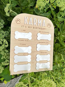 Señal de cumpleaños de perro personalizada, señal de adopción de cachorro, cumpleaños de Mascota, señal de borrado en seco reutilizable, recuerdo conmemorativo de Mascota - Product Image 2