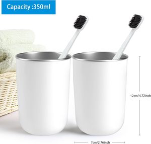 Stainless Steel Cup12-ounce Drinking Cup Bathroom Tumbler Toothbrush Cup Reusable <b>Drink</b> Ware - Product Image 3
