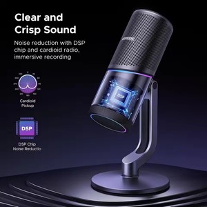 Microphone UGREEN pour PC, micro USB avec lumières RGB, bouton de sourdine, 24 bits/96 kHz, directivité cardioïde, contrôle du <span class=keywords><strong>volume</strong></span>, microphone filaire - Product Image 4