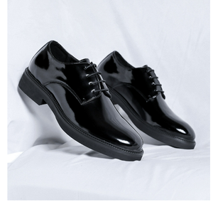 TSB0615 Chaussures habillées pour hommes, chaussures en cuir, bottes en cuir noir brillant - Product Image 4