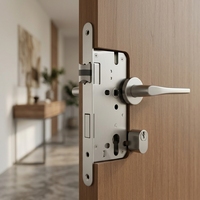 Ensemble de poignées de porte 13/103 avec corps de serrure, cylindre, levier tubulaire, ensemble de serrures d'entrée, de confidentialité et de passage en alliage de zinc, bouton de porte, vente en gros