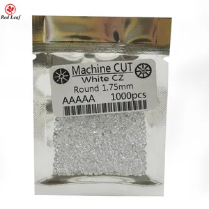 Wuzhou AAAAA synthetische cz edelsteine runde form weiß farbe 1.0mm-3.0mm lose edelstein wachs gießen zirkonia