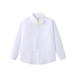 Abito da battesimo in smoking classico per ragazzo personalizzato abiti da battesimo per bambino e ragazzo <span class=keywords><strong>Blazer</strong></span> Beige camicie bianche pantaloni con cravatta a papillon per 2-7 anni - Product Image 3