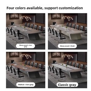 Simple Modern Large Conference Table Chair Set Light Luxury Wood Corners for Employee Training <strong>Long</strong> <strong>Desk</strong> for - Product Image 2