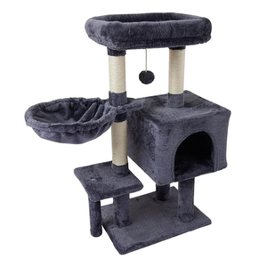 Atacado Luxuoso Árvore De Gato De Pelúcia Personalizado Pet Condomínio Natural Sisal Scratcher Eco Amigável MDF Móveis De Madeira Carton 5-Level - Product Image 1