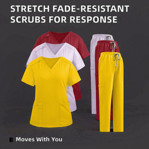 Uniformes de Enfermera para Mujer LEAFITS, Personalizados, Elásticos en 4 Direcciones, Resistentes a la Decoloración, de Poliéster/Rayón, Uniformes Médicos para Respuesta a Desastres - Product Image 2