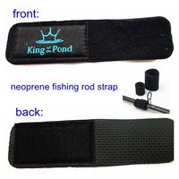 Accessoires de pêche sangle de canne à pêche en néoprène noir sport flux revêtement en néoprène boucle de tissu élastique découpe, couture