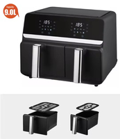 Freidora de Aire Digital de Doble Cesta, Gran Capacidad, Multifuncional, Sin Aceite, de Buena Calidad para Cocina Doméstica