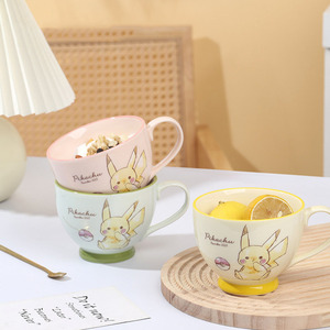 <strong>Pokemoned</strong> Pikachus Ceramic Breakfast <strong>Mug</strong> Cute Cartoon Coffee Cup Large Handle Household Water Cup - Product Image 1