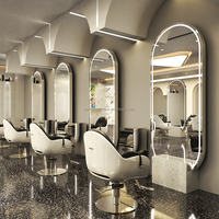 Miroir de coiffeur moderne 2025, design mural, éclairage LED, aluminium, salon de coiffure, salon de beauté, maquillage