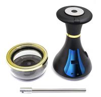 Chicha Électronique Complète en Acier Inoxydable 20000mAh, Kit Complet avec Écran Tactile LED, Chauffage Électrique E-Chicha, Capsule pour Fumer, Longue Autonomie