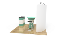 Kit d'affichage incurvé de 3 m pour salon professionnel, toile de fond portable SEG pop-up avec comptoir pour stand d'exposition