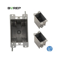 Boîte de jonction électrique en PVC BAREP ETLus 1 poste, couvercle de prise gris, boîte à interrupteurs
