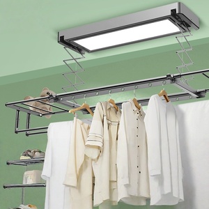 Smart Electric Clothes Drying Rack With LED <b>Light</b> Foldable Metal Design For Home Balcony Use - Product Image 1