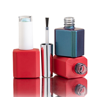 OEM 15Ml Vente en gros Verre carré vide Gel mat Bouteille de vernis à ongles personnalisé avec capuchon et brosse