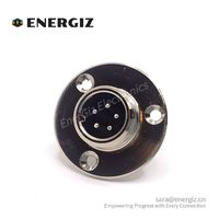 Conector de 5 Pines Macho de Metal con Montaje de Brida de 3 Orificios, Enchufe Recto Hembra de Aleación de Zinc GX12-5 IP55, Conectores de Soldadura de Baquelita Negra