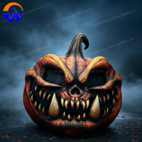 Citrouille géante gonflable Chenghuang 2026 avec visage effrayant et lumière LED blanche – Décoration extérieure d'Halloween, accessoires pour événements et publicité