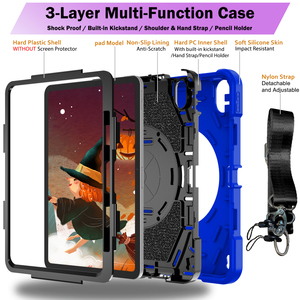 Courroie d'épaule à <span class=keywords><strong>3</strong></span> couches de protection complète 360 béquille rotative pour samsung A8 A9 Plus pour <span class=keywords><strong>ipad</strong></span> <span class=keywords><strong>air</strong></span> 11 13 2024 10.9 9.7 12.9 - Product Image 4