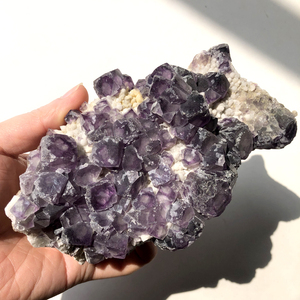 Raw Crystal Cluster Mineral Purple Fluorite Cluster Specimen for Home Decoration - Product Image 1