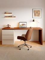 Bureau d'ordinateur, bureau de travail, bureau de chambre, bureau domestique avec armoire intégrée, coiffeuse avec tiroirs, bureau