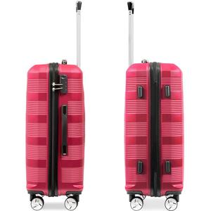 Valise rigide en ABS avec fermeture éclair, roulettes doubles silencieuses, bagage de voyage unisexe - Product Image 4