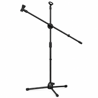 Support de microphone réglable avec base ronde, support de microphone de sol robuste pour le chant, la scène et le studio