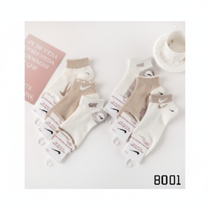 Calzini corti sportivi in cotone 100% da donna con 5 dita che assorbono il sudore con Logo personalizzabile tecnica di sublimazione stampa digitale - Product Image 1