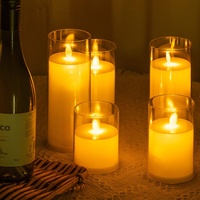 Lumière de bougie acrylique menée rechargeable par USB de scintillement sans flamme électrique de faux événement de mariage