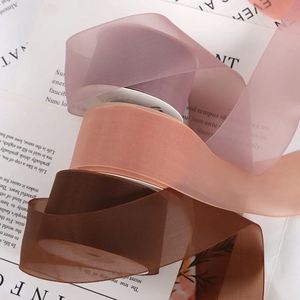 Ruban en mousseline de polyester effet gelée Zexiao 3,8 cm pour accessoires capillaires, nœuds, fleurs, emballages, sacs, fabrication artisanale DIY, Chine - Product Image 4