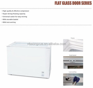 Congélateur à double porte ouverte, <span class=keywords><strong>petit</strong></span> volume de <span class=keywords><strong>100L</strong></span>, plat, double couche, avec porte coulissante en verre - Product Image 6