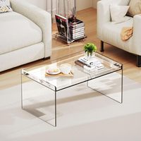Table basse en acrylique moderne, transparente, rectangulaire, en lucite, pour salon