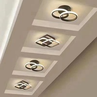 Plafonnier LED moderne en acrylique pour chambre, salon, couloir, éclairage intérieur, abat-jour blanc/noir, petite taille, couleur réglable