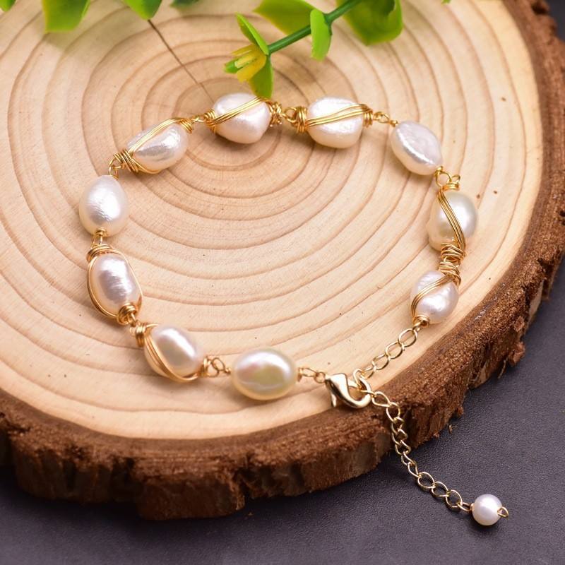 GB0964-3 Adjustable Baroque Pearl Bracelet